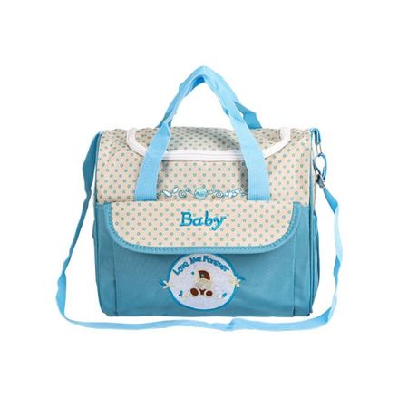 5Pcs/set Large Capacity Baby Diaper Bag Waterproof Crossbody Bags New Mommy Bag  Mother Baby Blue-S