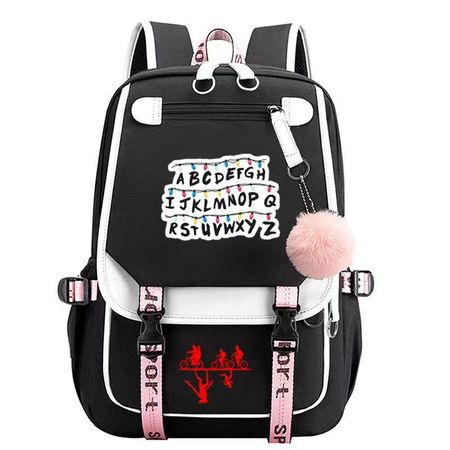 Портативный и легкий школьный рюкзак Stranger Things 4 Сезон с USB-зарядкой BlackZipper