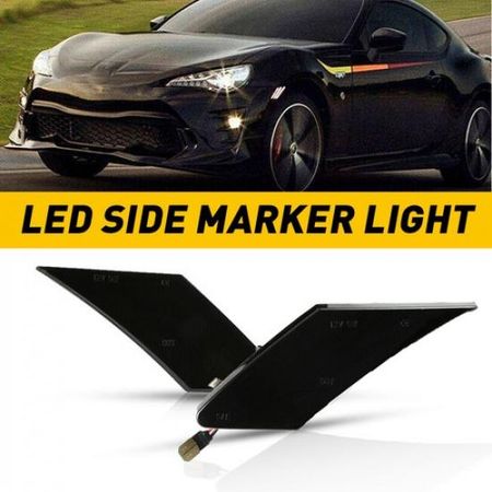 2x Smoked LED Side Turn Fit Marker Subaru Signal Lights BRZ Scion Toyota FR-S 86