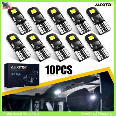 10Pcs 194 AUXITO T10 SMD 168 W5W White LED Free CANBUS Error Wedge Light Bulb L