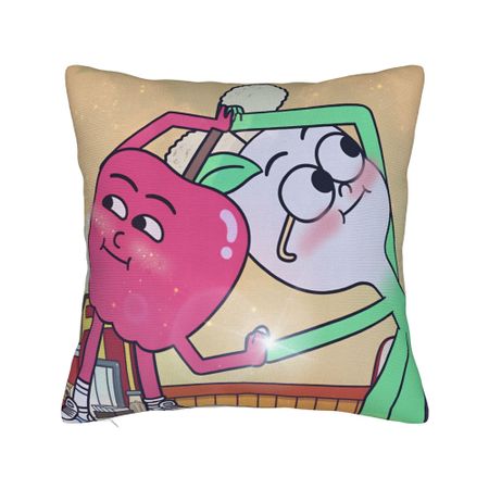 Apple and Onion  Pillow Cover  Print Cushion Cover Retro Trendy Pillow Case For Living Room Sofa 12x12Inch