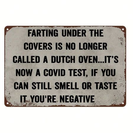 1pc Vintage Farting Under the Cover Metal Sign 787x1181 Inch Rustic Iron Wall Art Plaque with Distressed Finish 20x30cm