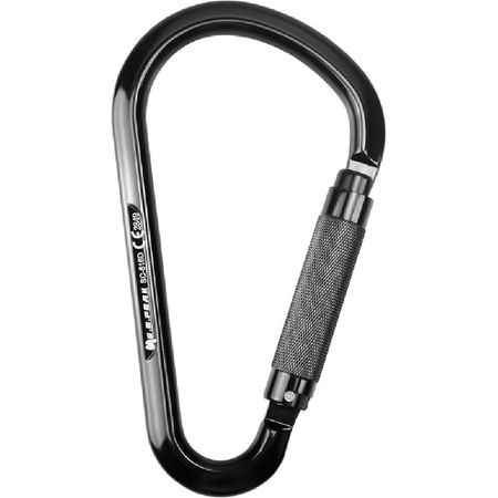 22kN Large Aluminum Auto Locking Ladder Hook, Professional CE Certified Heavy Duty Lightweight Carabiner for Outdoor Tower Climbing, Aerial Work, чёрный