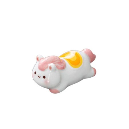 Cartoon Chopsticks Holder Cute Chopstick Rack Ornament Horse Chopstick Rest  Restaurant розовый