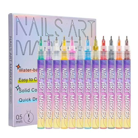 Professional Nail Painting Pen 0.5mm Precise Tip Fast Dry Acrylic Marker Portable Crafting Tool For Beginners Artists 1