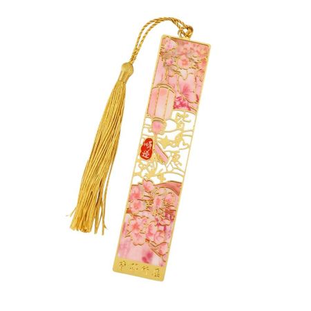 Aesthetic Stationery Metal Bookmark Pendant Decorative Oil Painting Bookmarks  Student Gift 2