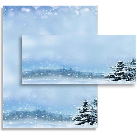 Beautiful Winter Letterhead & Envelopes - 40 Sets