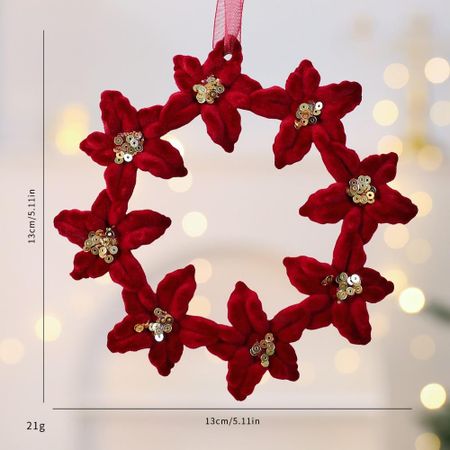 Bowknot Xmas Tree Ornament Flocked Christmas Tree Pendant New Xmas Tree Charm  Christmas D