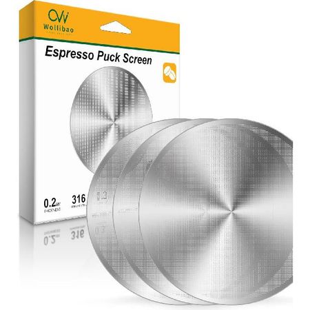 3 Pack Espresso Puck Screen for Breville Espresso Machine Ninja Cafe Luxe, 316 Stainless Steel 0.2mm Ultra-Thin Portafilter Filter Screen, 53.3mm 51mm