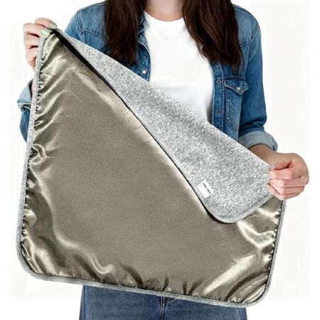 Faraday Blanket: Protection Agat Direct Contact from WiFi, Protection Blanket for Cell Phone, Tablet, Electronics (20.5  x 17.5 ), Grey