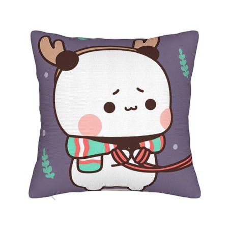 Рождественский праздник с подушкой-чехлом DuDu Bear и BuBu Panda, полиэстер, декорации для подушки, чехол для подушки 30x30cm 12x12in