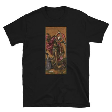 Saint George Verses The Dragon, Religious, Occult, Art, Men s Unisex T-Shirt XXXXL