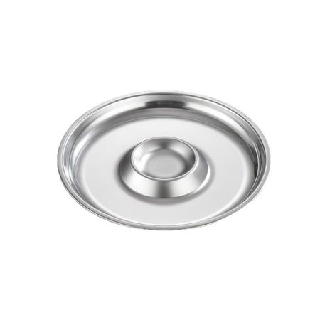 Circular Shape Snack Plate Stainless Steel French Fries Plate Food Serving Tray  Dessert 26cm/10.24in серебряный