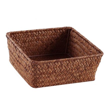 Handmade Seaweed Woven Basket Creative Desktop Clutter Box Storage Basket  Living Room Style 4