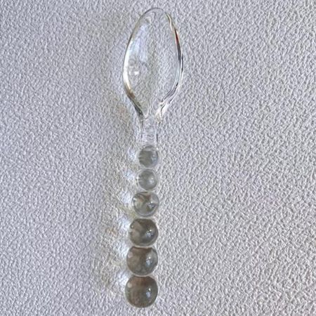 Clear Tableware Spoon Heat Resistant Coffee Mixing Spoon Glass Spoons Fork  Fruit Ice Cream Transparent Spoon