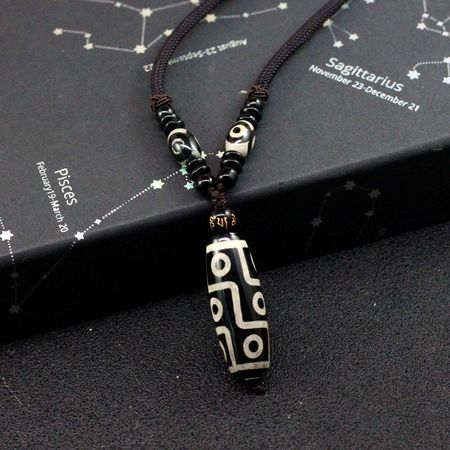 Ожерелье из девяти глазных бусин неба Xizang этнический стиль подвеска из неба универсальная 50CM(Necklace Size)