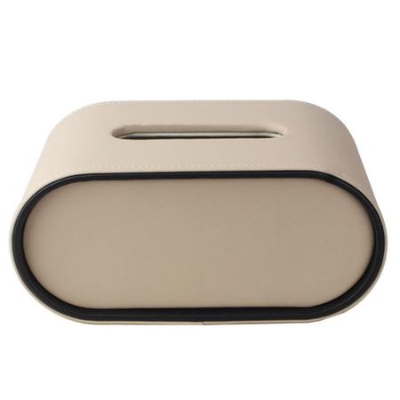 Multi-functional Paper Towel Box Leather Paper Towel Dispenser Napkin Storage Case  Living Room бежевый