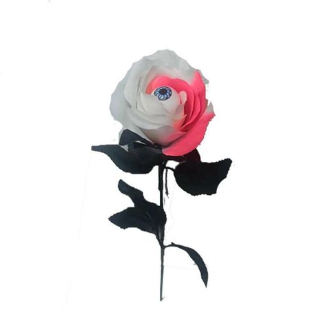 Handmade Halloween Eyeball Rose Simulation Artificial Black Rose Eyeball Fake Flower  Home Decor белый/розовый