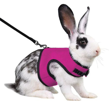 Pet Harness Guinea Pig Rabbit Leash Polyester Pet Traction Leash Rabbit Vest Harness  Pets Supplies S