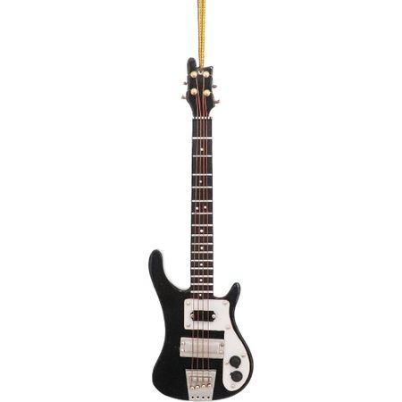 5.51  Wooden String Miniature Electric Bass Guitar Hanging Ornament Mini Musical trument Replica Music Birthday Gifts Holiday Tree Home Decorations