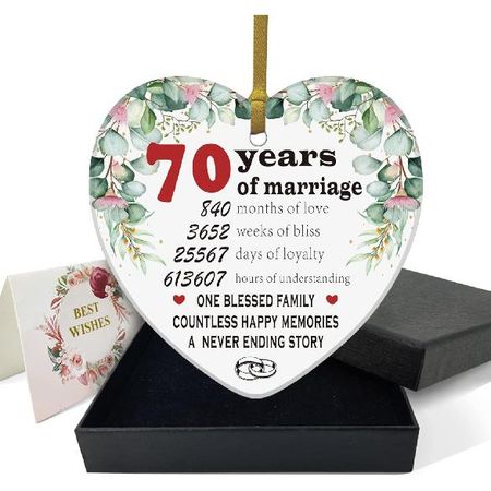 REWIDPARTY 50th Wedding Anniversary Ornament 50th Anniversary Tree Gifts Happy 50th Anniversary Keepsake Married Anniversary for Couple Gifts 3 F
