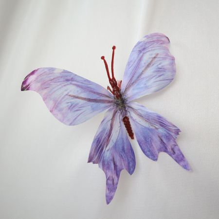 10pcs Mini 3D Artificial Butterflys Colorful Silk Fake Butterflys  Birthday Party Supplies purple-B