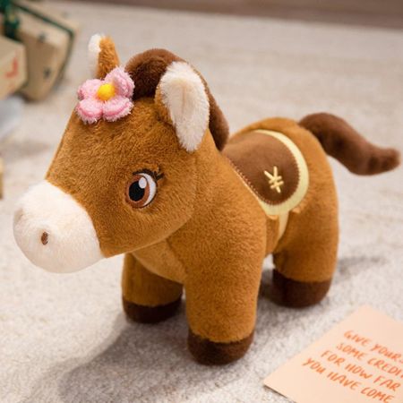 Cozy Stuffed Stuffed Horse Doll Colorful Design Lucky Wealth Pony Cartoon Dollar Pony  Friends Gift 50cm коричневый
