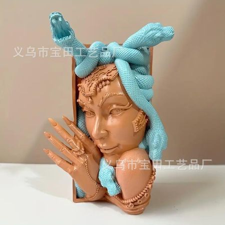 Medusa Book nook bookshelf Medusa Book nook resin statue ornament