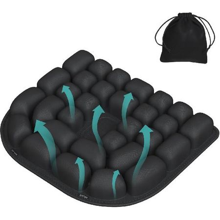 Inflatable Travel Seat Cushion for Airplane - Portable Air Cushion for Long Flights, Tailbone Pain Relief - Ergonomic Support for, Office Chair, Car,