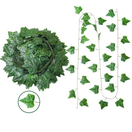 12pcs Plastic Simulated Leaf Garland Decor Garland Hanging Plants  Holiday Decoration Style 3