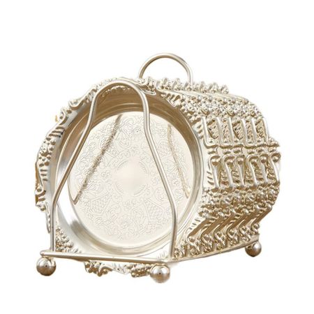 Exquisite Storage Tray Iron Coasters European Style Pastry Display Plate  Kitchen серебряный