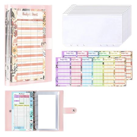Transparent Loose-Leaf Binder Waterproof Money Saving Binder A6 Budget Planner  Save Money Notebook Set 1