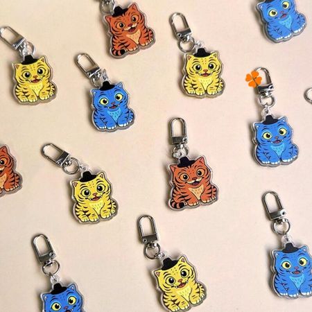 Freshly made K-pop tiger keychain key ring goods for foreigners K-pop 1. Orange Tiger