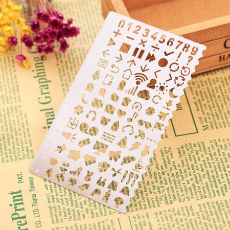 Cat Shape Template Ruler Stainless Steel Drawing Template Ruler Hollowed Out Ruler  School Supplies Life Element