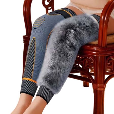 Winter Warm Warm Knee Pads with Straps Cold-proof Winter Knee Cover  Elderly People XXL 85-105kg серый