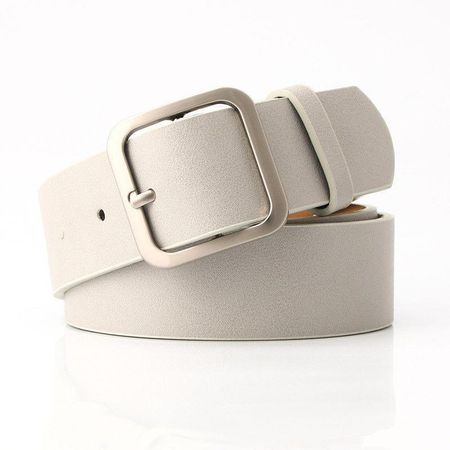Fashionable Pu Waist Belt For Students Featuring Unique Letter And Square Buckles In Various Colors Gray Square