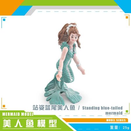 Lifelike Mermaid Statue With Exquisite Details Perfect For Kids Room Or Ocean Theme Standing Blue Mermaid