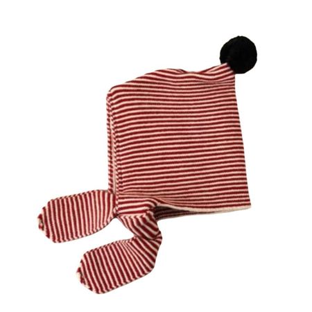 2-in-1 Children s Scarf Hat Thick Kids Warm Cap Cozy Headwear Knitted Hood Scarf  Boys Girls красный