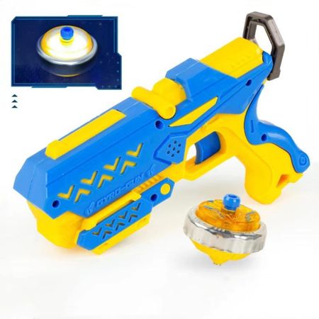 Pull Rope Light Drawstring Gyro Luminous Spinning Top Rotating Gyro  Parents and Children Yellow Blue