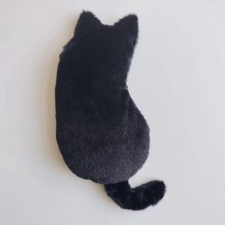 Soft Fluffy Pencil Case Cute Animal Stationery Bag Lovely Cat Plush Pencil Bag  School чёрный