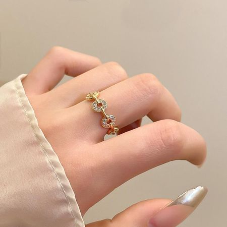 Contemporary Chinese Style Coin Ring For Women Sophisticated Adjustable Fashion Accessory