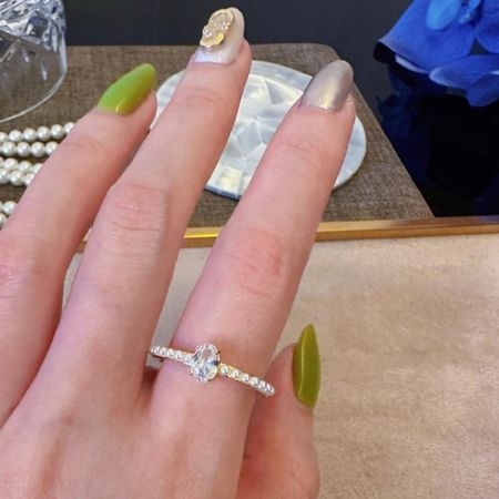 Trendy Olive Green Chain Ring For Women Sophisticated Minimalist Style J5135