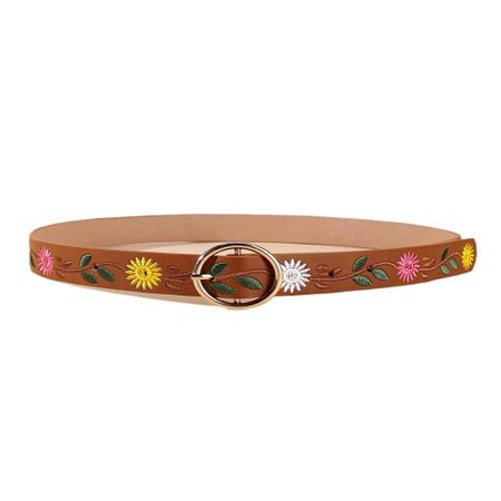 Factory Direct Supply Women s Fashion Belt With Chrysanthemum Embroidery
