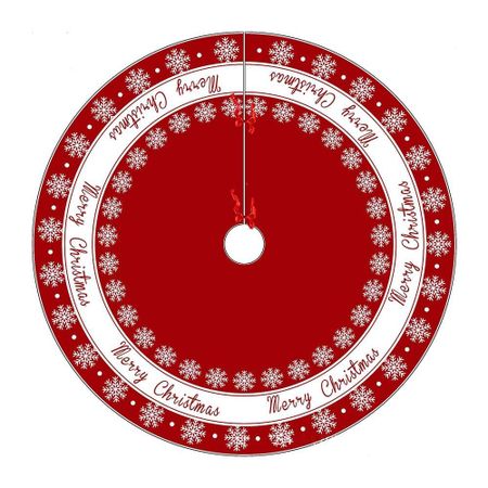 Plush Material Xmas Tree Mat Red Swirl Design Tree Base Cover Round Tree Rug  Household Use 75cm красный