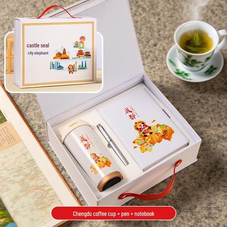 Chengdu City Impression Souvenir Gift Set Chengdu 3-piece Set (Lily Cup, Notebook, Pen)