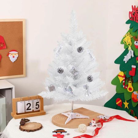 60cm Artificial Christmas Tree High-Density Tree for Christmas Decorations Small Desktop Christmas Tree Ornament,Small Xmas Tree Other белый