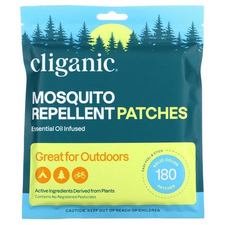 Cliganic, однотонные пластыри от комаров, 180 листов