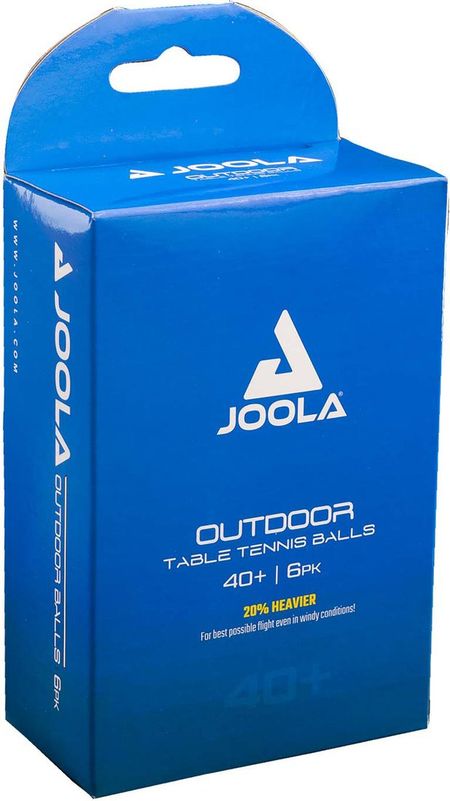 Мяч для настольного тенниса Joola Outdoor Ball 40+ (белый, без звезд, 6 шт)