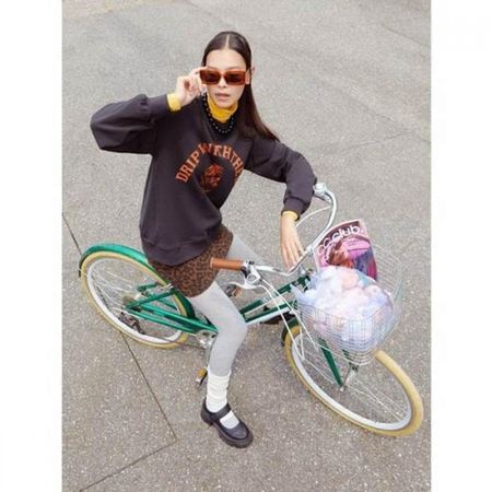 Cc Collect Cc Crew Roller Lettering Sweatshirt C254psm707 DG/FREE