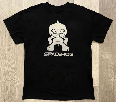 Хлопковая футболка черная с логотипом группы Spacehog, полная ростовка S-5XL, унисекс M